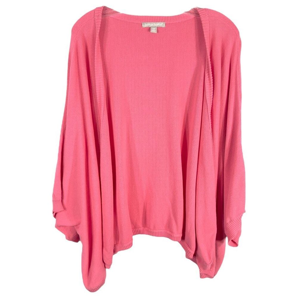 Woman Within Plus Size 34W 36W Cardigan Sweater 4X Pink Shrug‎ Open Knit 1410